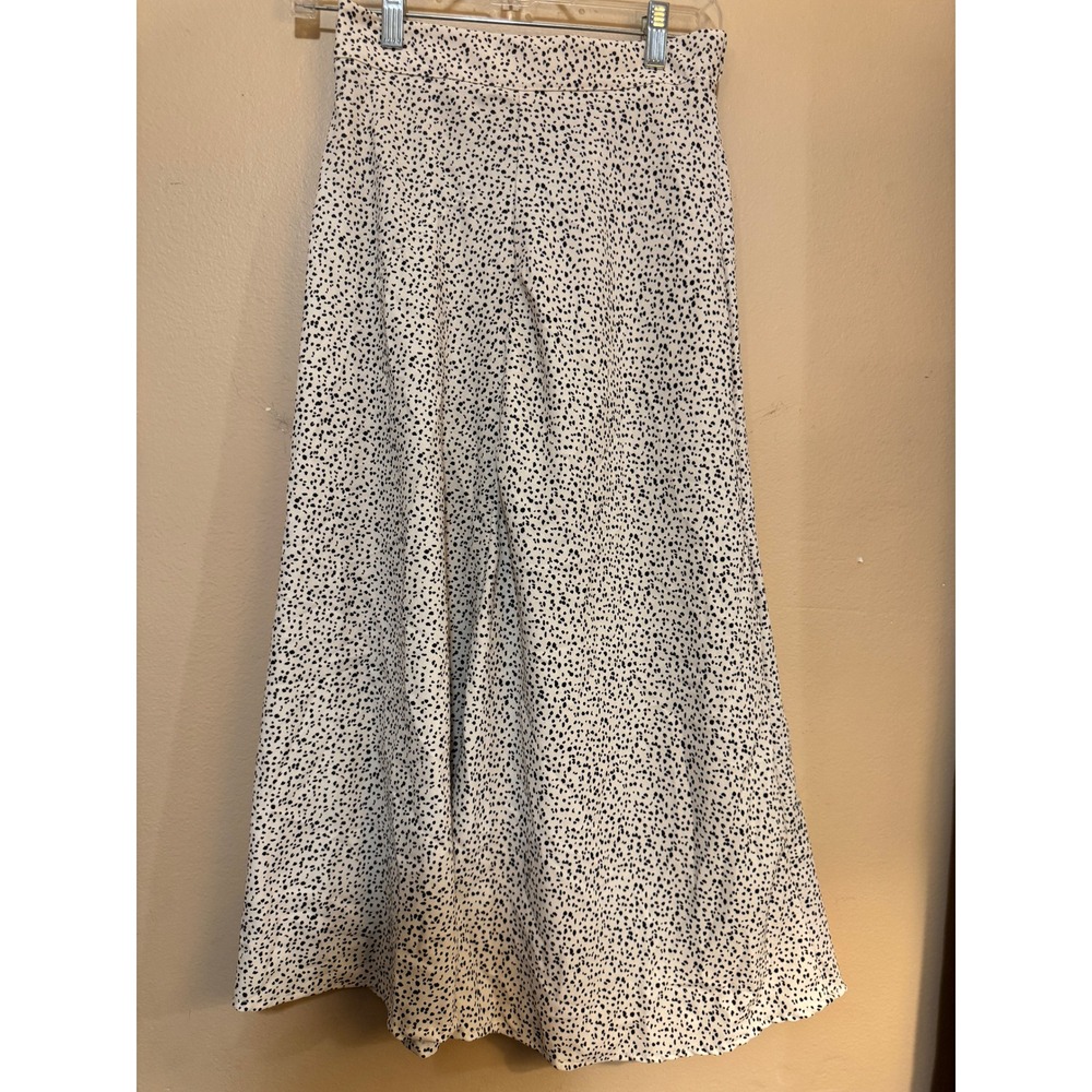 Altar'd State Dalmatian Dot Maxi Skirt Cream Black High Waist Small Made in USA